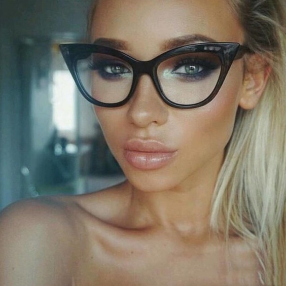 Accessories - NEW Black Clear Cat Eye Frame Glasses